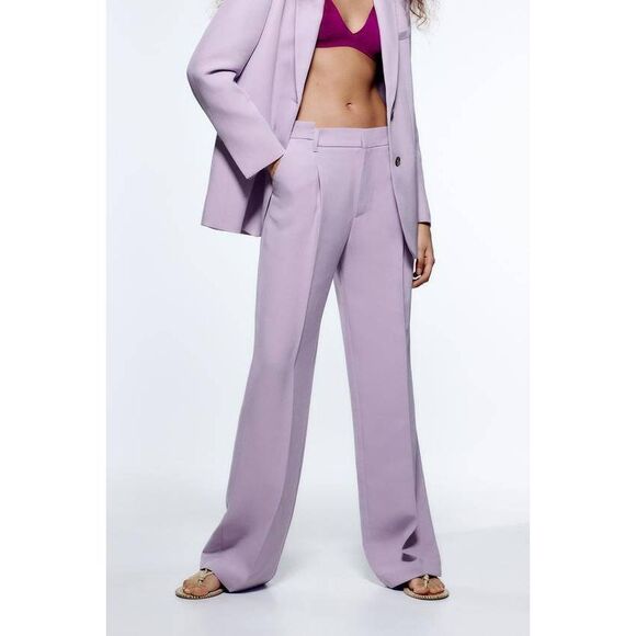 Zara Purple Full Length Pants M NWT - Picture 2 of 11